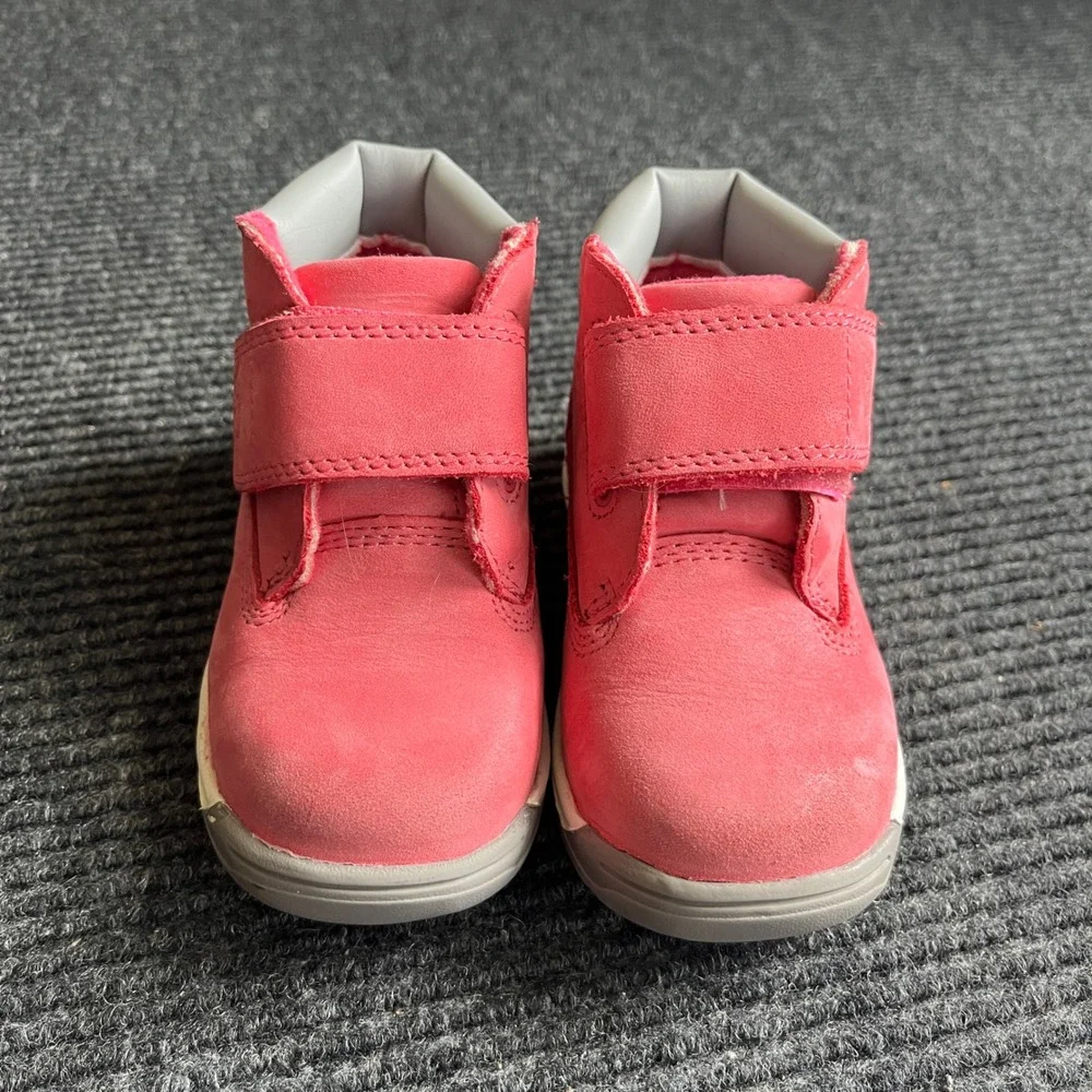 Timberland Courma Kid Winter Boot Toddler 7 Pink Grey Nubuck Leather Hook Loop